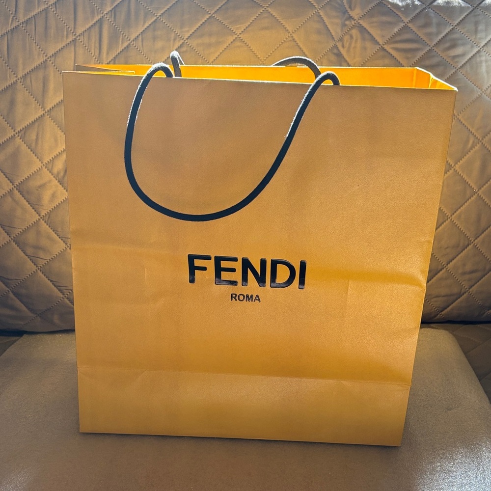 Fendi Gold Shopping Tote with Black Accents